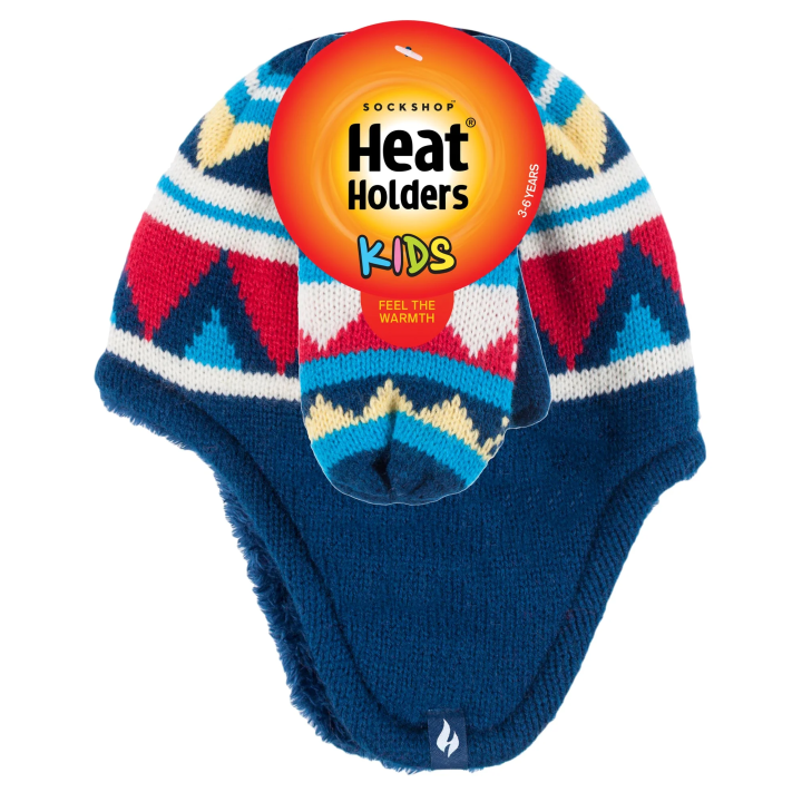 Bonnet à oreillettes et moufles Chevron Enfant