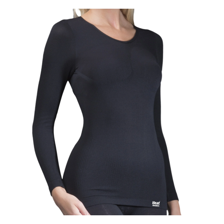 Maillot de corps thermique manches longues Femme — Noir