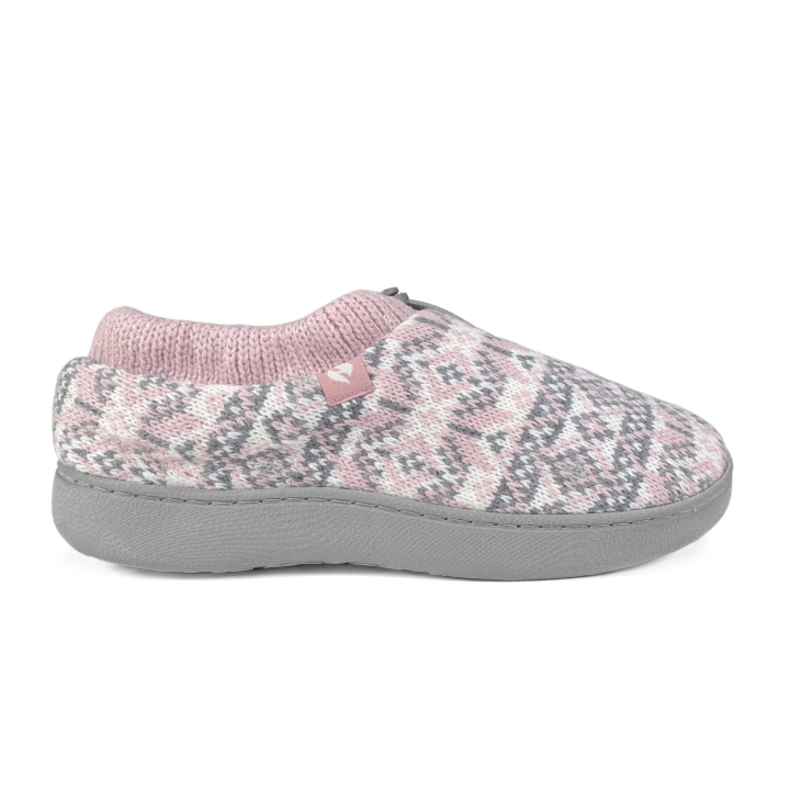 Chaussons thermiques Emma motif Fair Isle Femme — Rose