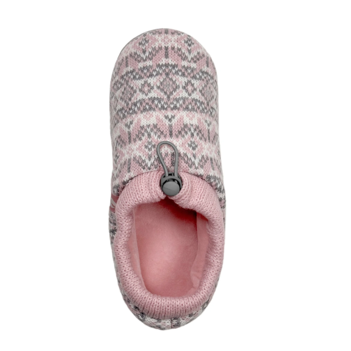 Chaussons thermiques Emma motif Fair Isle Femme — Rose