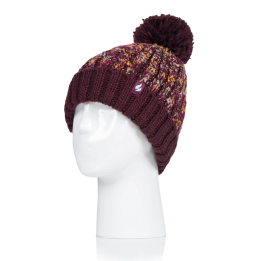 Bonnet à pompon Eidda Femme — Bordeaux
