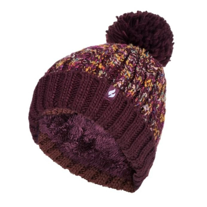 Bonnet à pompon Eidda Femme — Bordeaux