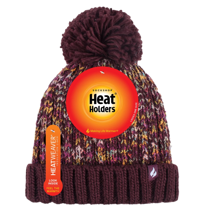 Bonnet à pompon Eidda Femme — Bordeaux