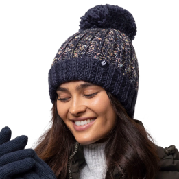 Bonnet à pompon Eidda Femme — Bleu