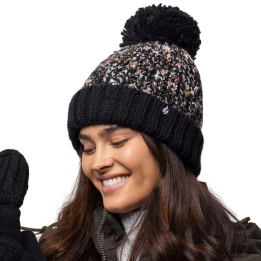 Bonnet à pompon Eidda Femme — Noir