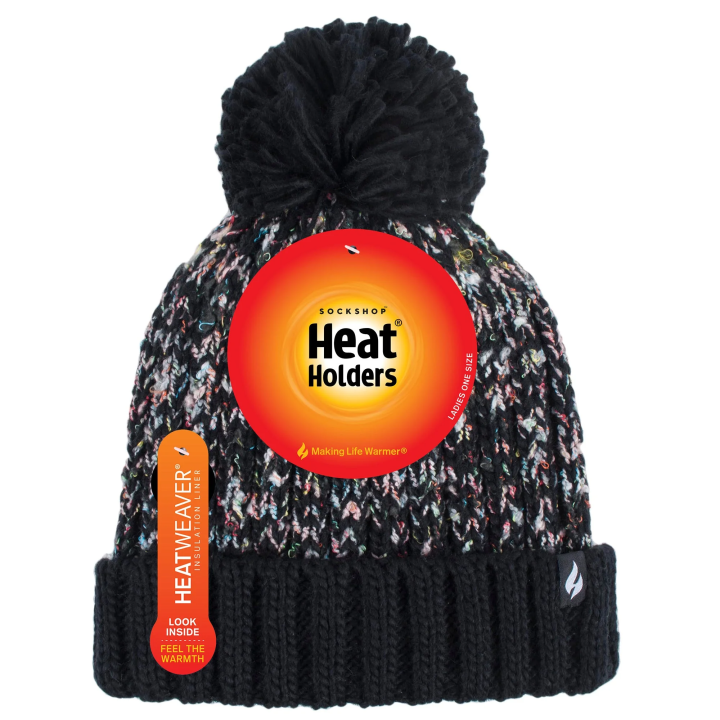 Bonnet à pompon Eidda Femme — Noir
