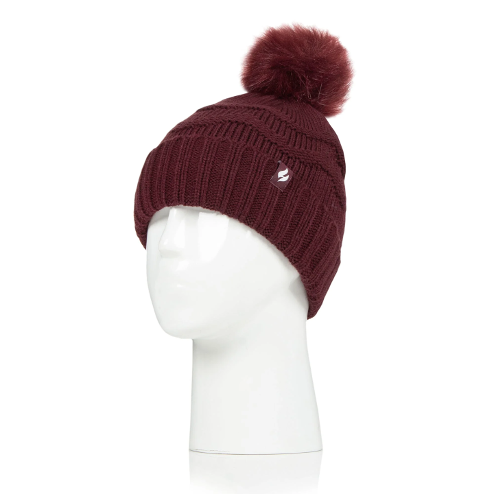 Bonnet à pompon Cotswold Femme — Bordeaux