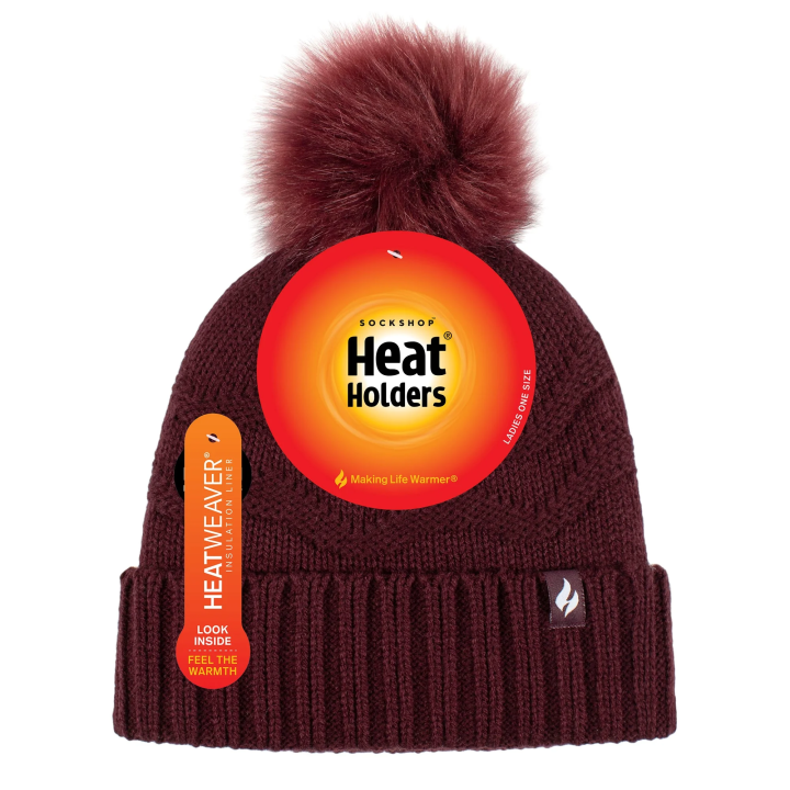Bonnet à pompon Cotswold Femme — Bordeaux