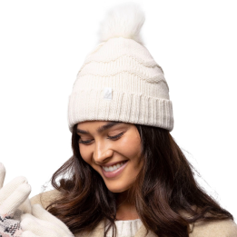 Bonnet à pompon Cotswold Femme — Crème