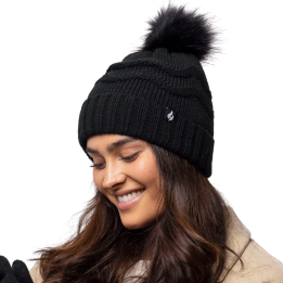 Bonnet à pompon Cotswold Femme — Noir