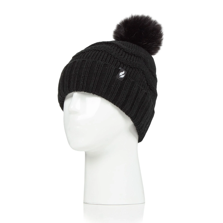 Bonnet à pompon Cotswold Femme — Noir