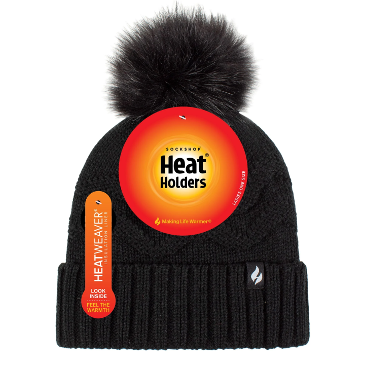 Bonnet à pompon Cotswold Femme — Noir