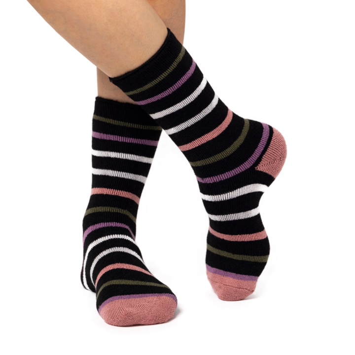 Chaussettes Lite Annika à rayures Femme — Noir