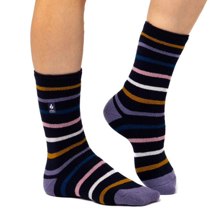 Chaussettes Lite Annika à rayures Femme — Marine