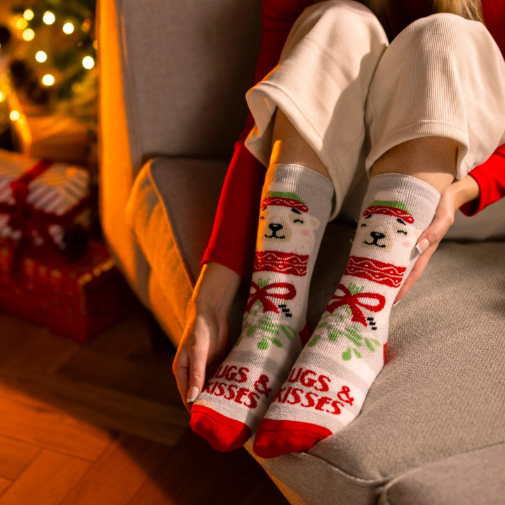 Chaussettes de Noël Lite Femme — Câlins et bisous