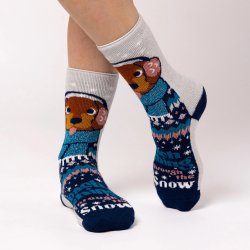 Chaussettes de Noël Lite Femme — Teckels dans la neige