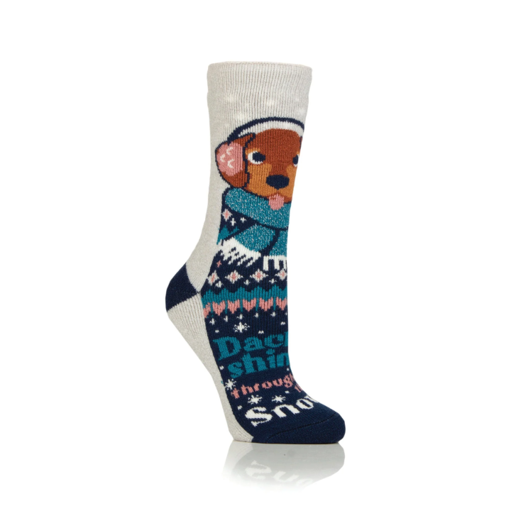 Chaussettes de Noël Lite Femme — Teckels dans la neige
