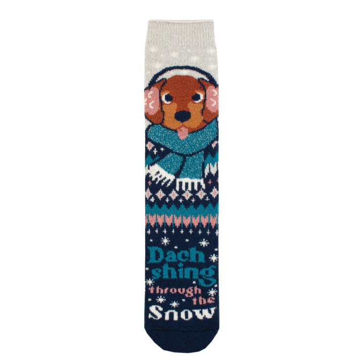 Chaussettes de Noël Lite Femme — Teckels dans la neige