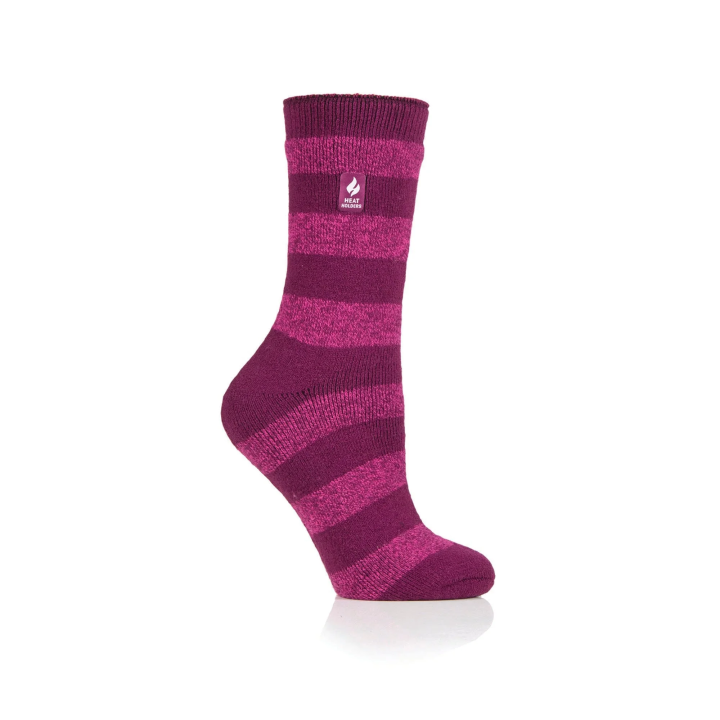 Chaussettes Lite Bologna à larges rayures Femme — Fuchsia et framboise