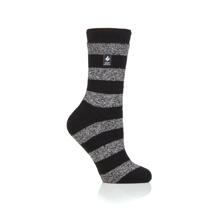 Chaussettes Lite Bologna à larges rayures Femme — Noir et blanc