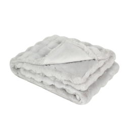 Couverture thermique fausse fourrure 160 x 200 cm — Gris clair