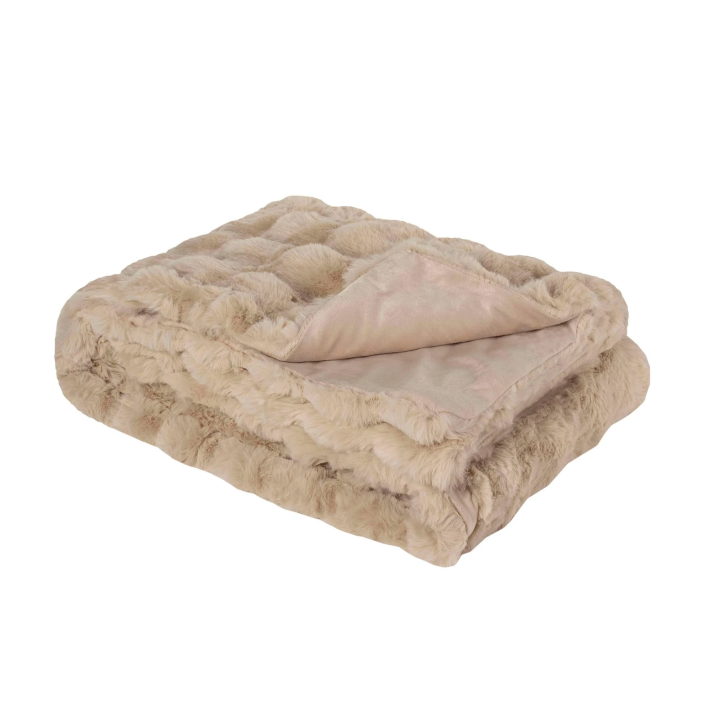 Couverture thermique fausse fourrure 160 x 200 cm — Naturel