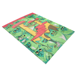 Plaid thermique polaire 127 x 178 cm — Vert kiwi, motif chats